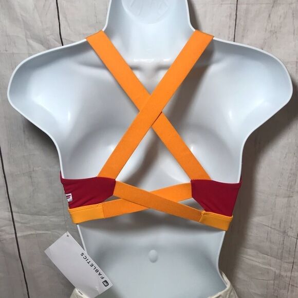 NEW! Fabletics Electra Sports Bra-Red/Yellow-XS - Picture 6 of 8